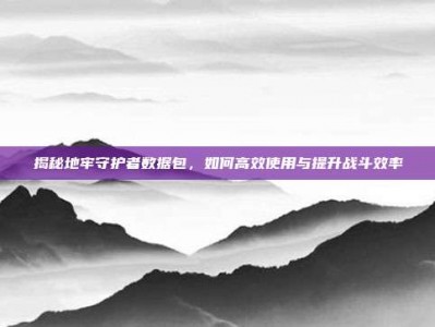 揭秘地牢守护者数据包，如何高效使用与提升战斗效率