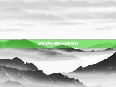 和平精英如何调枪视野