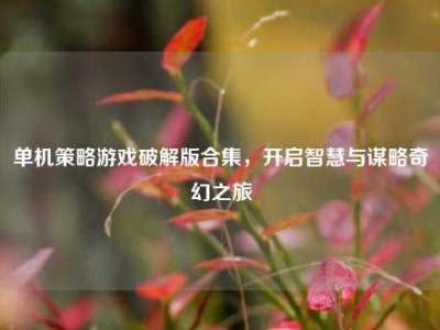 单机策略游戏破解版合集，开启智慧与谋略奇幻之旅