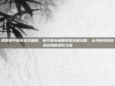 调整和平精英游戏画质，和平精英画质调整终极攻略，从马赛克到高清战场的进阶之路