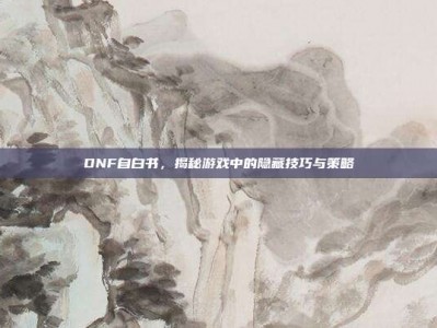 DNF自白书，揭秘游戏中的隐藏技巧与策略