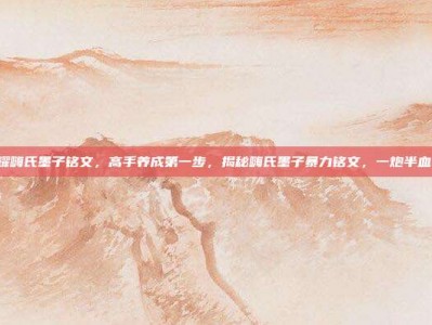 王者荣耀嗨氏墨子铭文，高手养成第一步，揭秘嗨氏墨子暴力铭文，一炮半血不是梦！