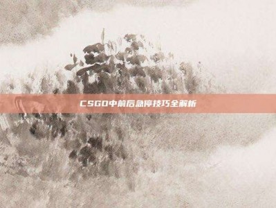 CSGO中前后急停技巧全解析