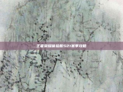 王者荣耀体验服S21赛季攻略