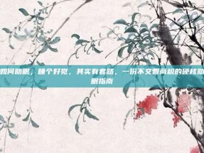 如何助眠，睡个好觉，其实有套路，一份不交智商税的硬核助眠指南