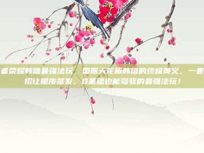 王者荣耀韩信最强法玩，国服天花板韩信的终极奥义，一套连招让脆皮蒸发，0基础也能驾驭的最强法玩！