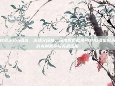 秋哥pubg键位，决战艾伦格，深度解析秋哥PUBG键位设置的克制美学与实战运用