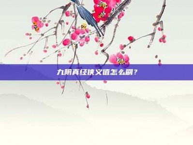 九阴真经侠义值怎么刷？