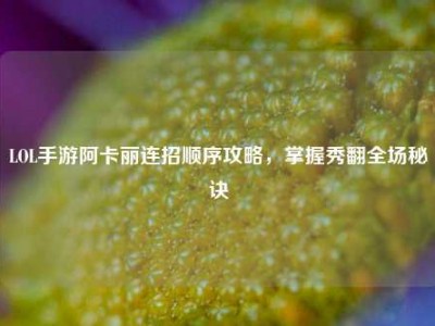 LOL手游阿卡丽连招顺序攻略，掌握秀翻全场秘诀