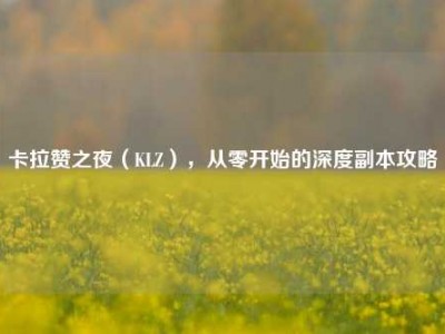 卡拉赞之夜（KLZ），从零开始的深度副本攻略