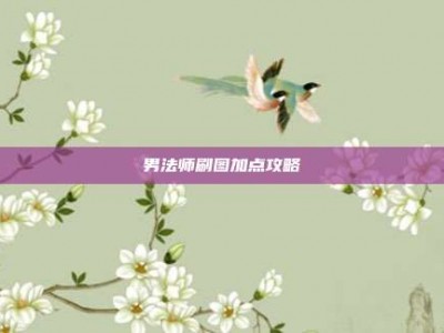 男法师刷图加点攻略