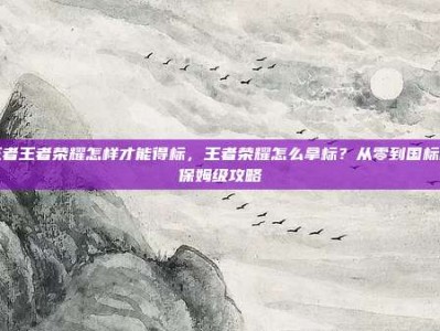 王者王者荣耀怎样才能得标，王者荣耀怎么拿标？从零到国标的保姆级攻略