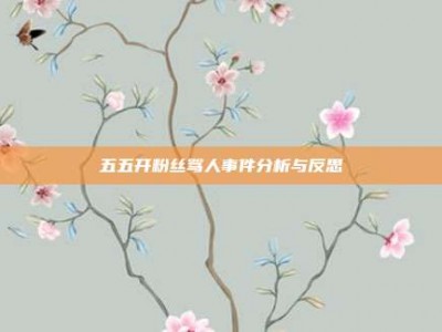 五五开粉丝骂人事件分析与反思
