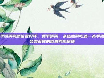 和平精英判断位置好坏，和平精英，从选点到吃鸡—高手绝不会告诉你的位置判断秘籍