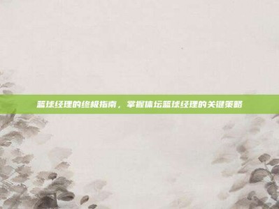 篮球经理的终极指南，掌握体坛篮球经理的关键策略