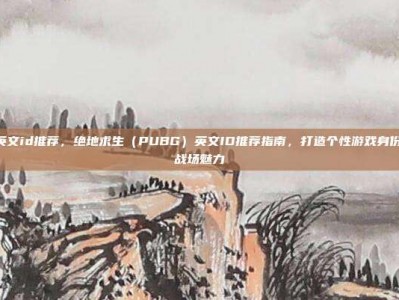 pubg英文id推荐，绝地求生（PUBG）英文ID推荐指南，打造个性游戏身份，提升战场魅力