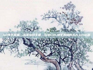 lol快手直播，从菜鸟到王者，玩转LOL快手直播的五大上分秘籍