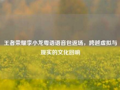 王者荣耀李小龙粤语语音包返场，跨越虚拟与现实的文化回响