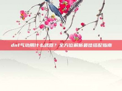 dnf气功用什么武器？全方位解析最佳搭配指南