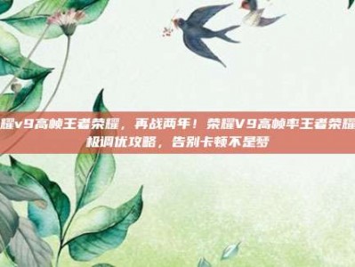 荣耀v9高帧王者荣耀，再战两年！荣耀V9高帧率王者荣耀终极调优攻略，告别卡顿不是梦