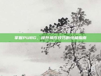 掌握PUBG，提升操作技巧的终极指南