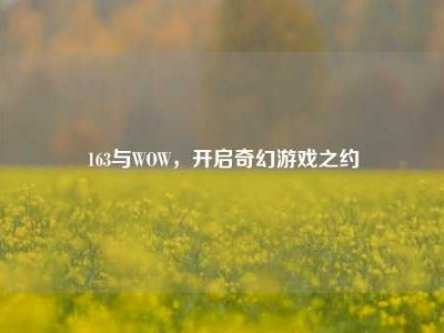 163与WOW，开启奇幻游戏之约