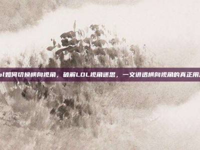lol如何切换横向视角，破解LOL视角迷思，一文讲透横向视角的真正用法
