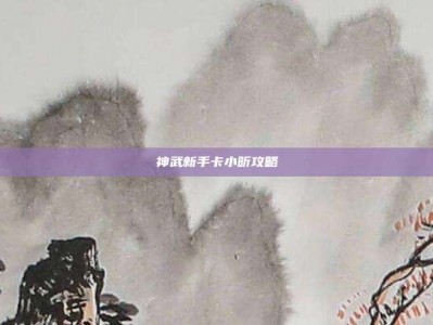 神武新手卡小昕攻略