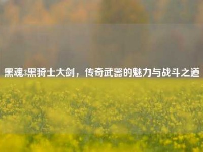 黑魂3黑骑士大剑，传奇武器的魅力与战斗之道