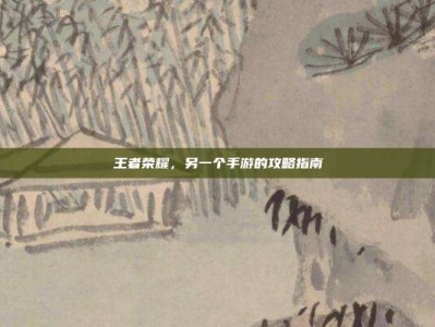 王者荣耀，另一个手游的攻略指南