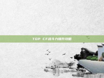 TGP CF战斗力提升攻略
