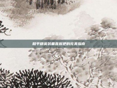 和平精英装垂直握把的完美指南