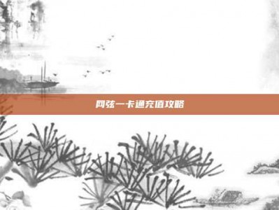 网弦一卡通充值攻略