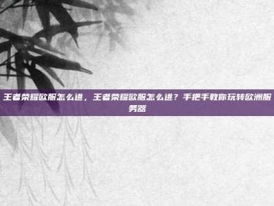 王者荣耀欧服怎么进，王者荣耀欧服怎么进？手把手教你玩转欧洲服务器