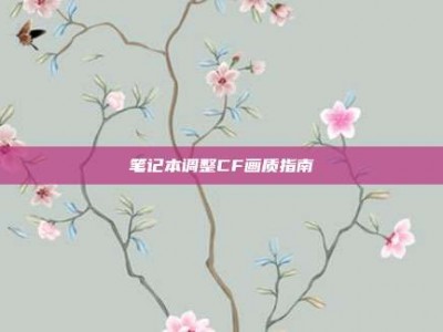 笔记本调整CF画质指南