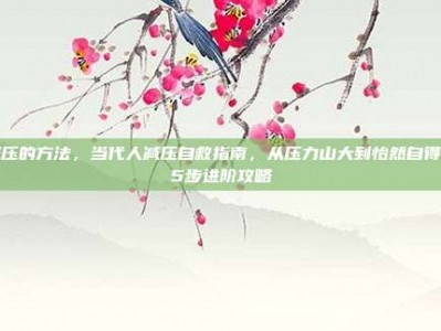 减压的方法，当代人减压自救指南，从压力山大到怡然自得的5步进阶攻略