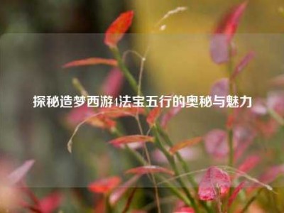 探秘造梦西游4法宝五行的奥秘与魅力