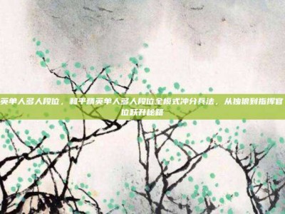 和平精英单人多人段位，和平精英单人多人段位全模式冲分兵法，从独狼到指挥官，三段位跃升秘籍