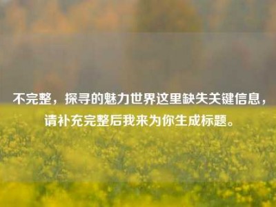 不完整，探寻的魅力世界这里缺失关键信息，请补充完整后我来为你生成标题。