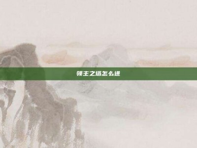 领主之塔怎么进