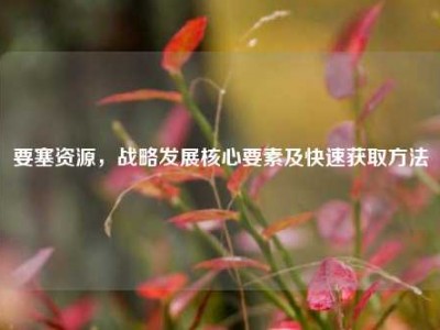 要塞资源，战略发展核心要素及快速获取方法