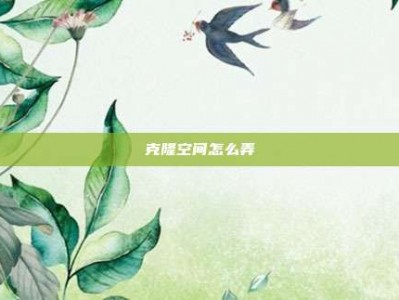 克隆空间怎么弄