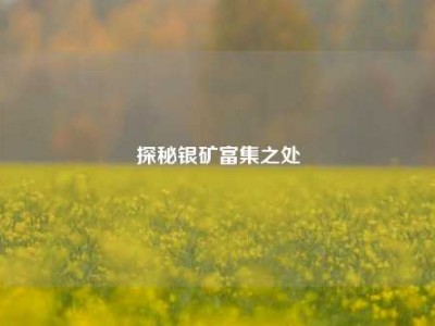 探秘银矿富集之处