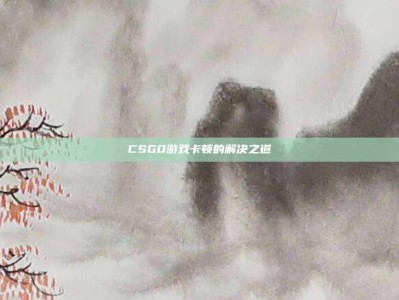 CSGO游戏卡顿的解决之道