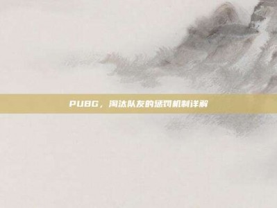 PUBG，淘汰队友的惩罚机制详解