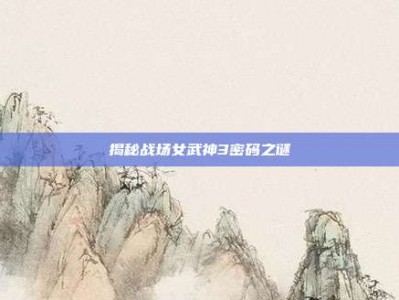 揭秘战场女武神3密码之谜