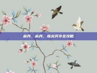 俞丹，俞丹，指尖芳华全攻略