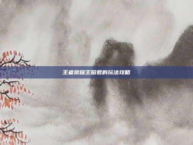 王者荣耀王昭君的玩法攻略