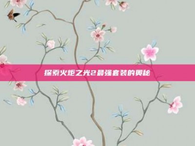 探索火炬之光2最强套装的奥秘