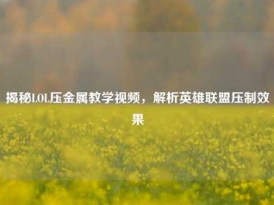 揭秘LOL压金属教学视频，解析英雄联盟压制效果